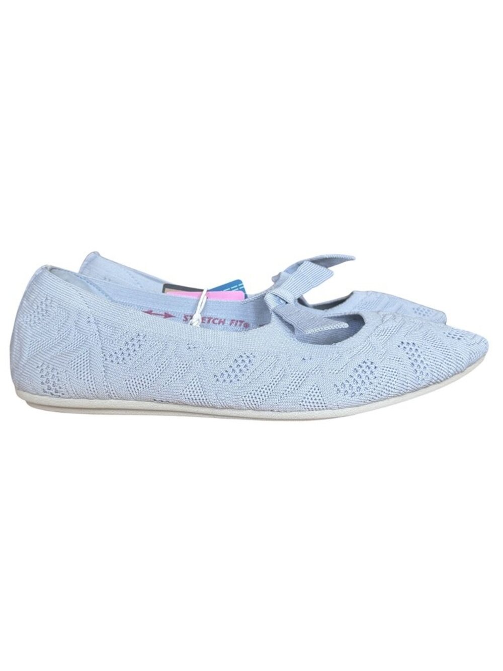 Skechers Cleo Point Lady Love Blue Knit Bow Ballet Flats 8.5 NWT 159103